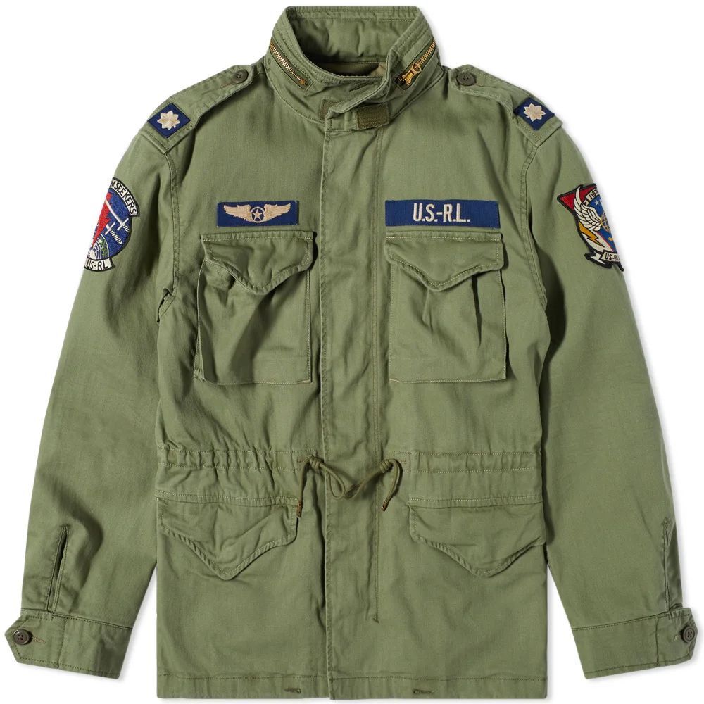 Men's Military M65 Patched Jacket Soldier Olive