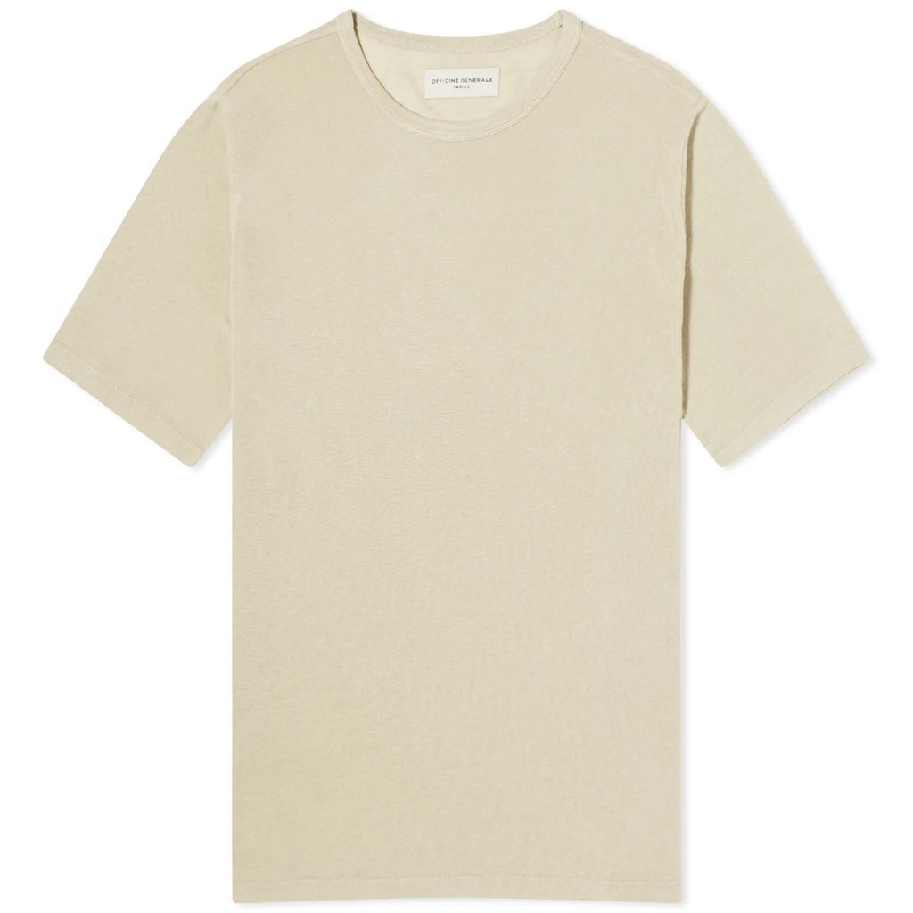 Men's Pigment Dyed Linen T-Shirt Almond Beige