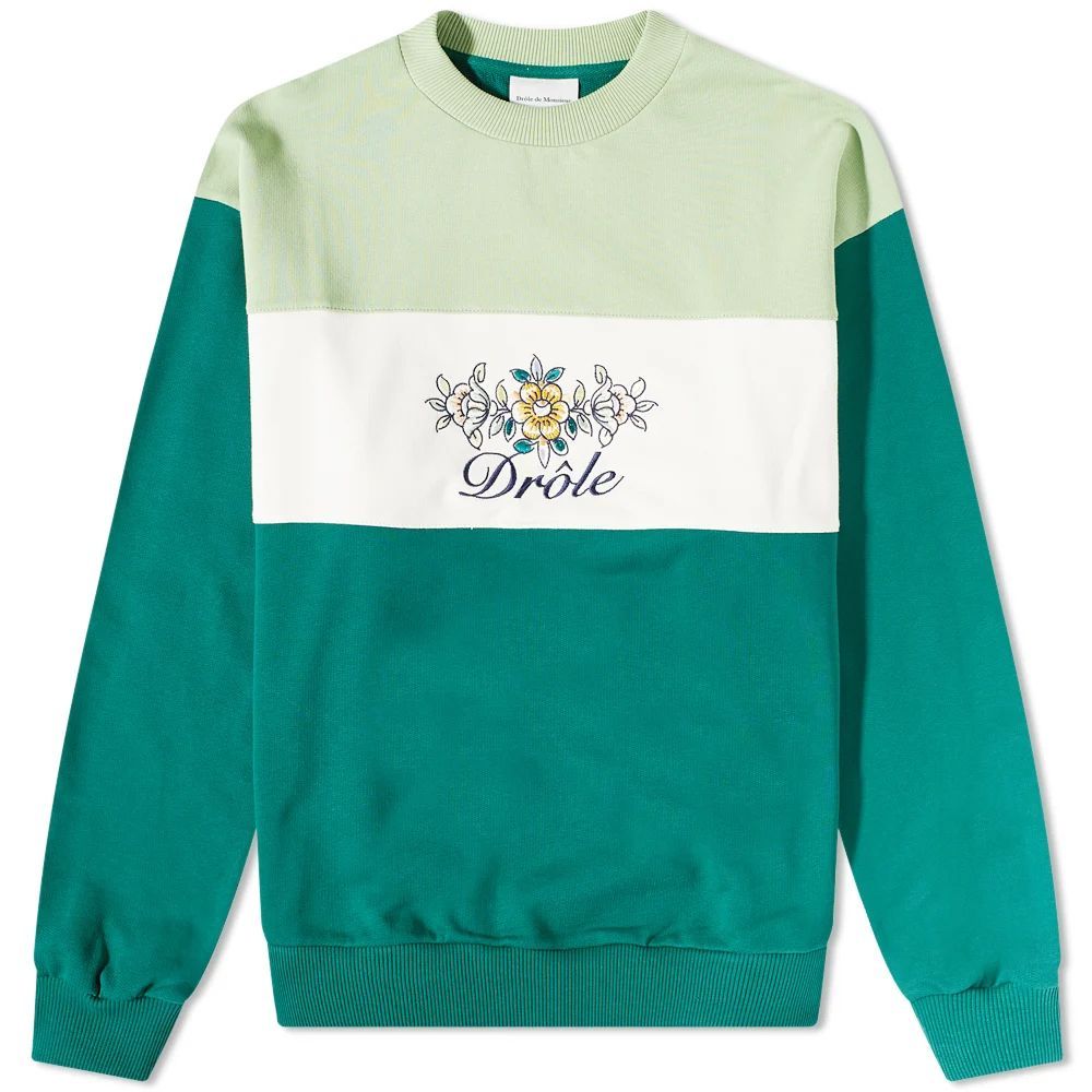 Men's Floral Logo Crew Sweat Forest Green