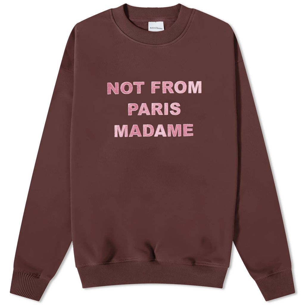 Men's Not Form Paris Madame Slogan Crew Sweat Wine