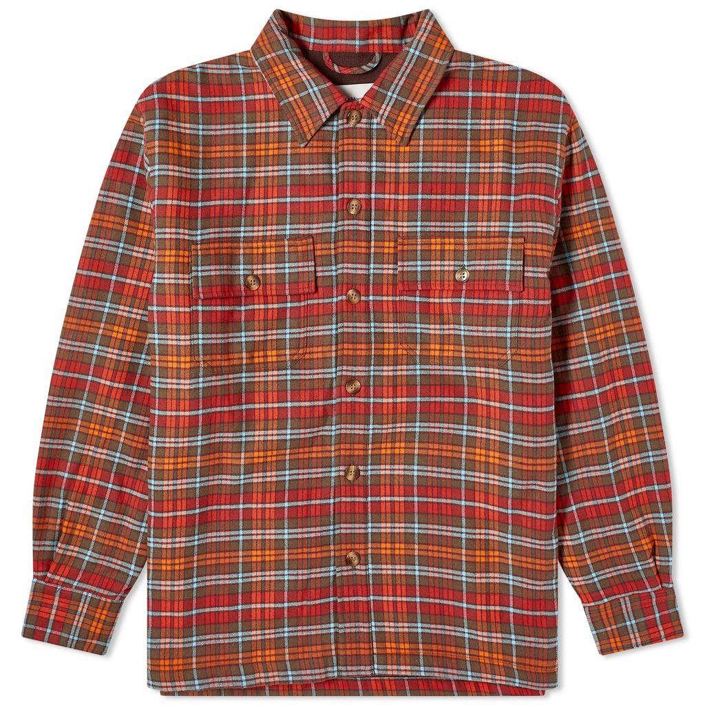 Men's Check Overshirt Orange