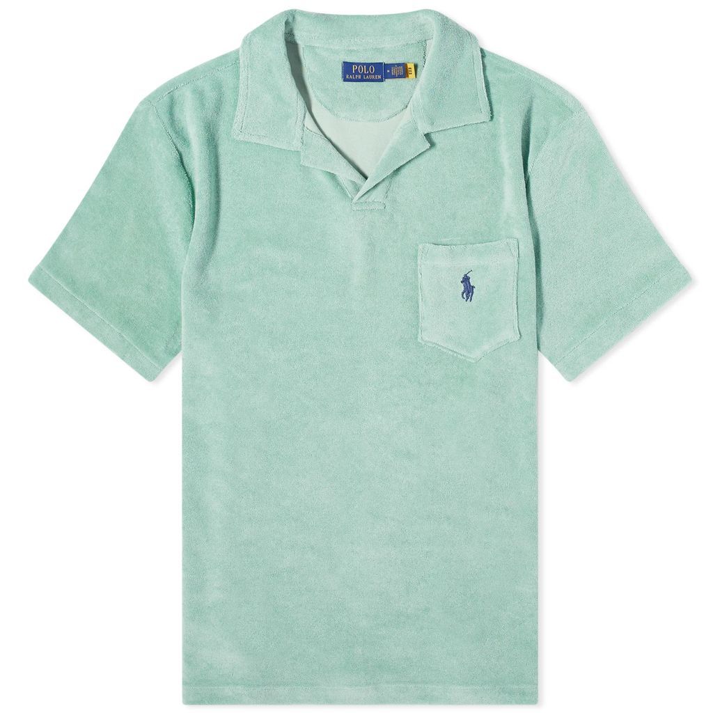 Men's Cotton Terry Polo Shirt Celadon