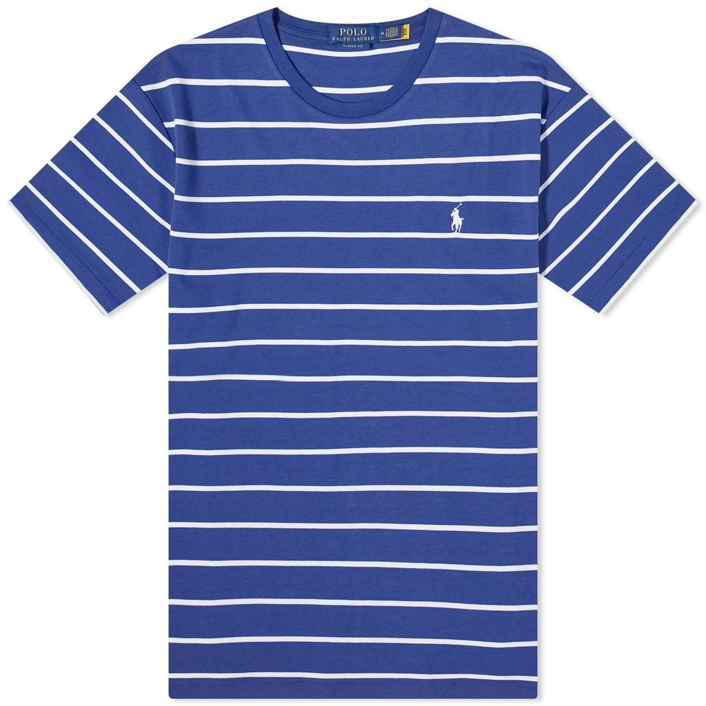 Men's Stripe T-Shirt Fall Royal/White