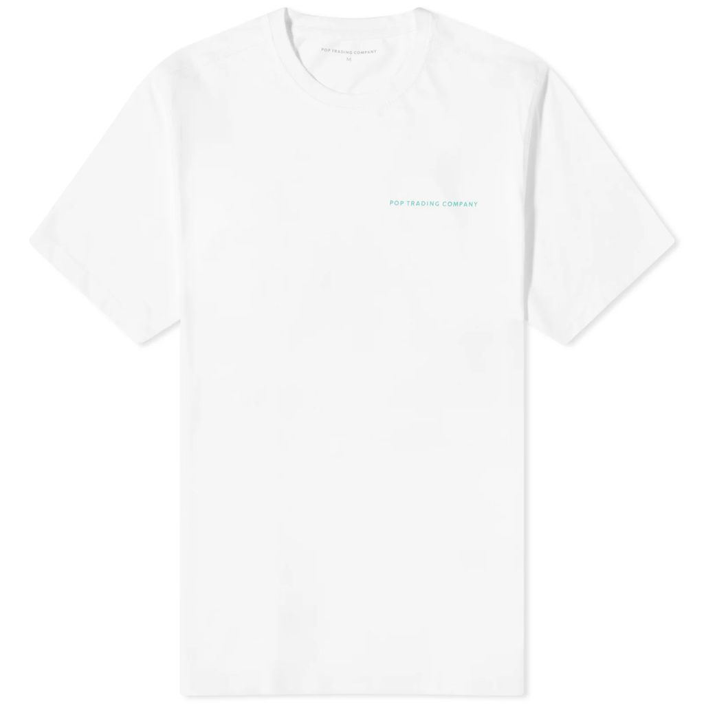 Men's Logo T-Shirt White/Peacock Green