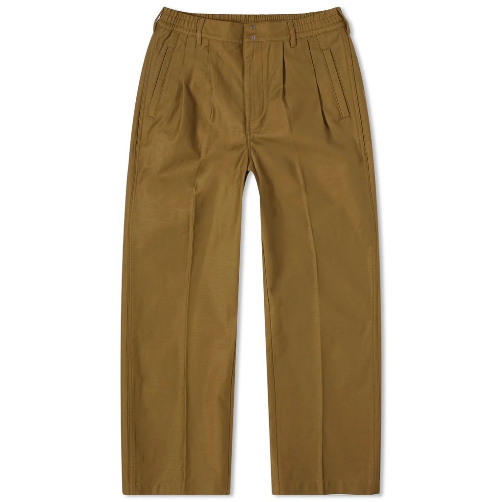 Men's Pleated Wide Easy Trousers Khaki