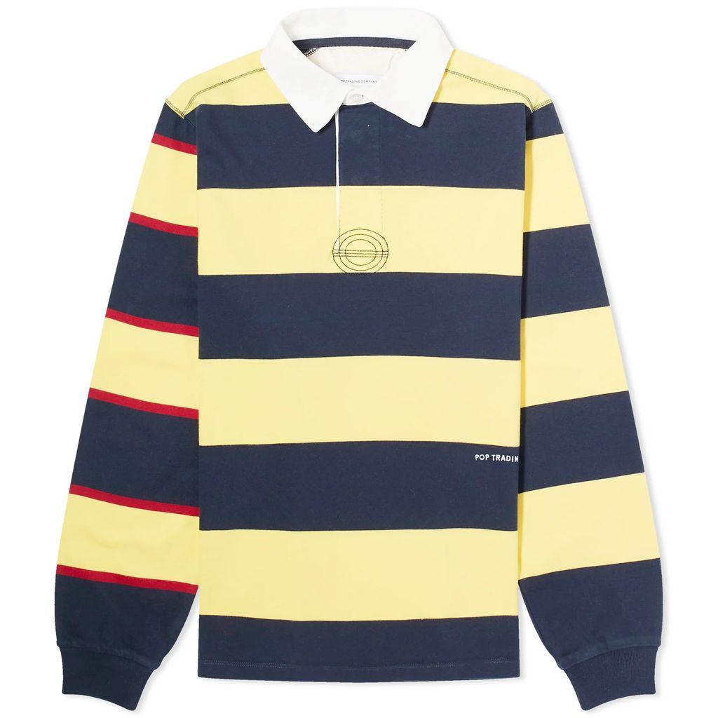 Men's Striped Logo Rugby Polo Sweat Snapdragon