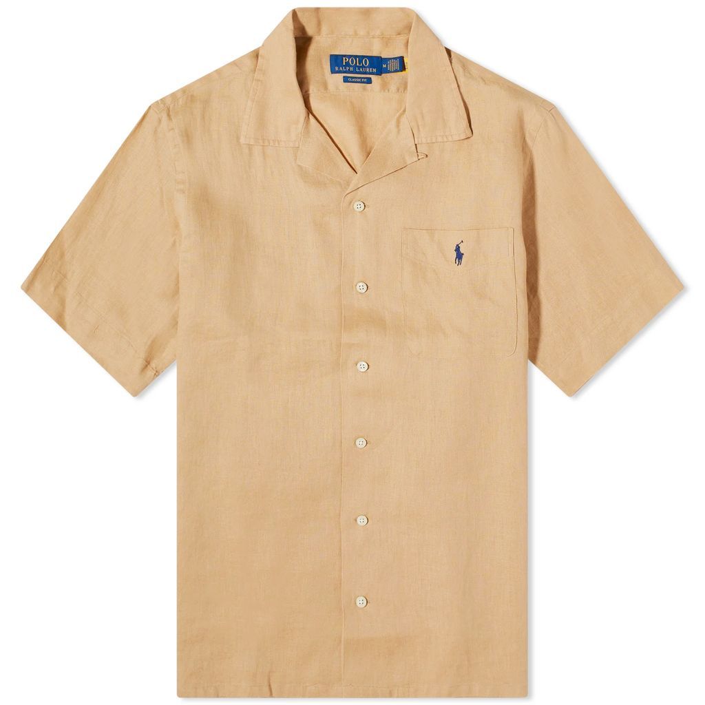 Men's Linen Vacation Shirt Vintage Khaki