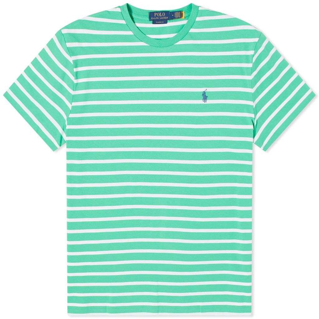 Men's Stripe T-Shirt Kelly Green/White