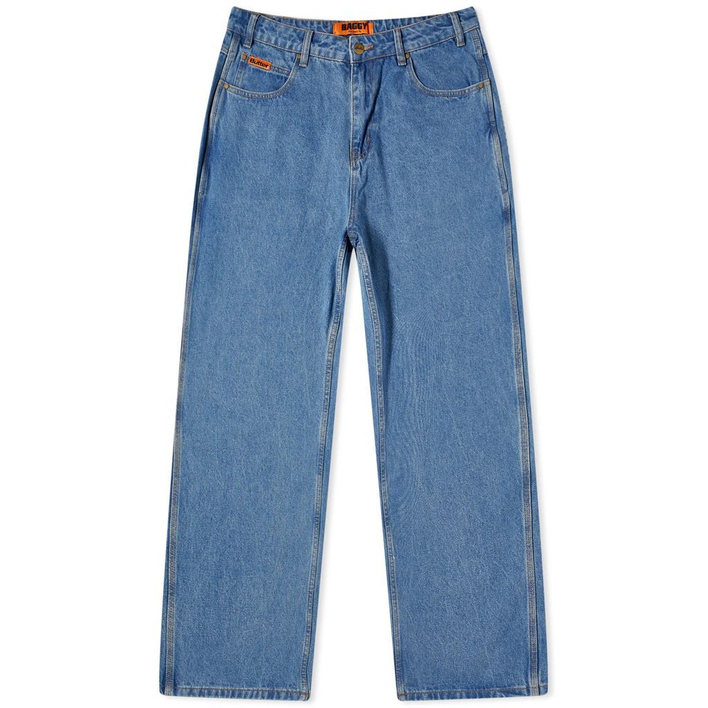 Men's Baggy Denim Jeans Washed Indigo