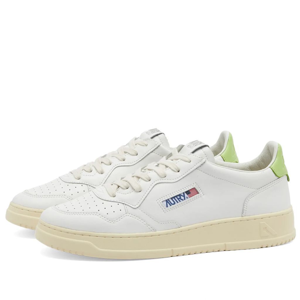 Men's Medalist Leather Sneaker Leather White/Snap Green