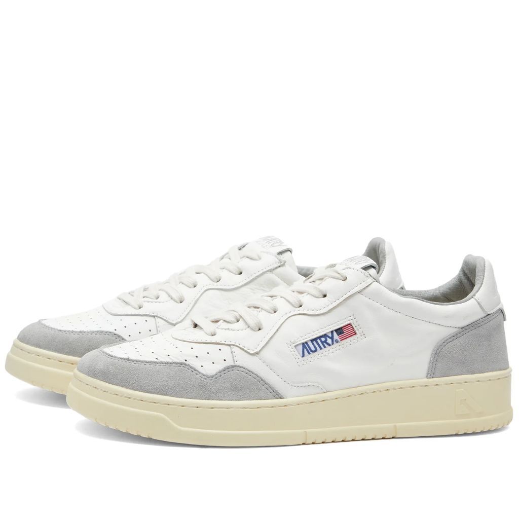 Men's Medalist Goat Leather Suede Sneaker Suede White/Grey
