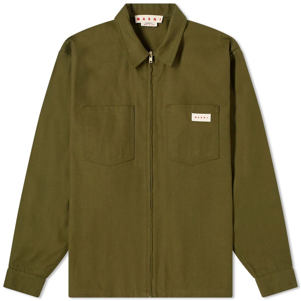 Men's Zip Through Work Jacket Leaf Green