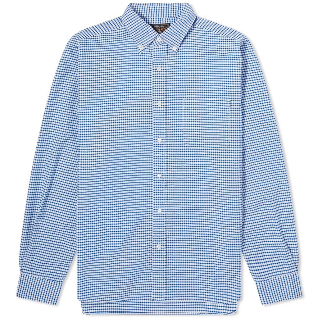 Men's Button Down Gingham Oxford Shirt Blue