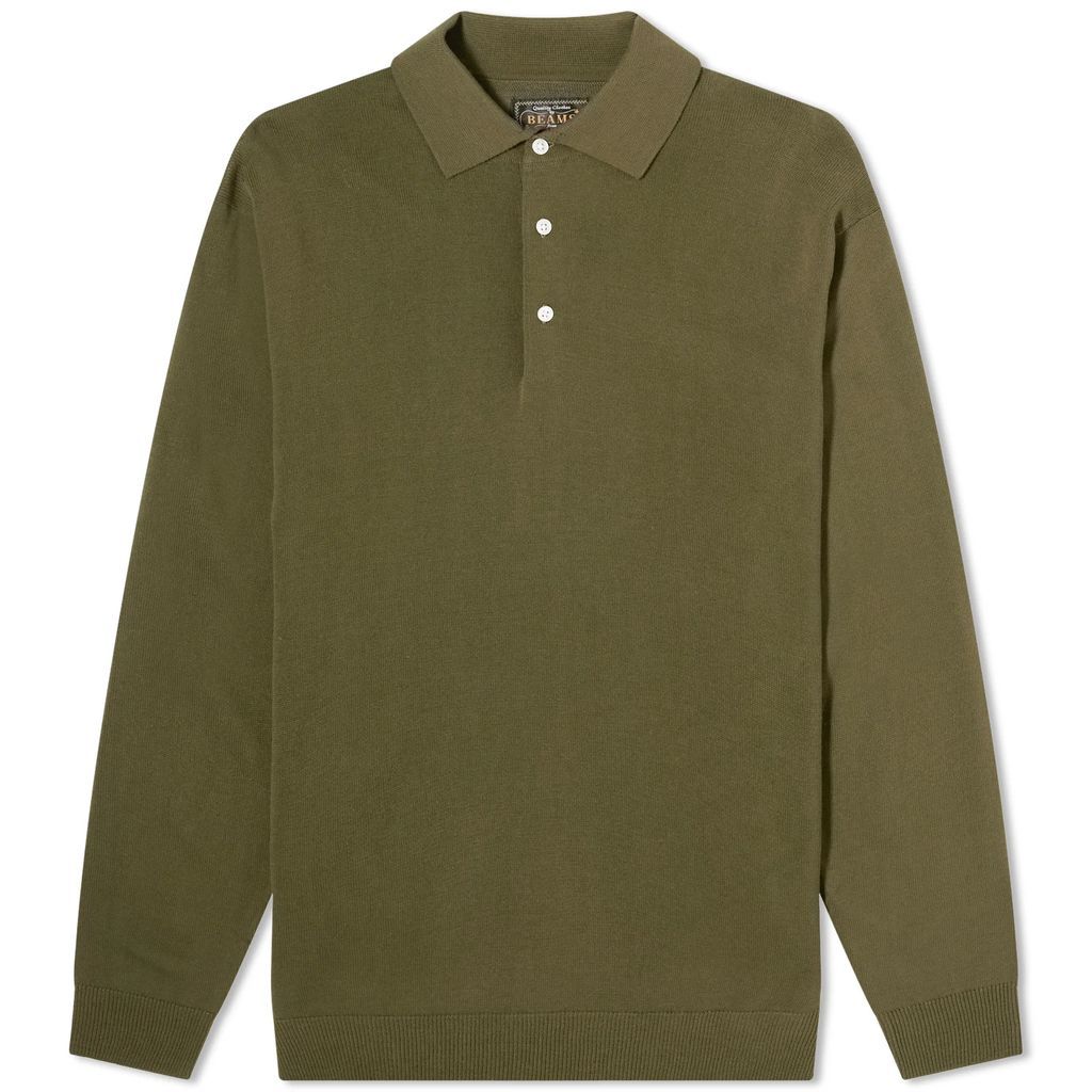 Men's 12g Knit Long Sleeve Polo Olive