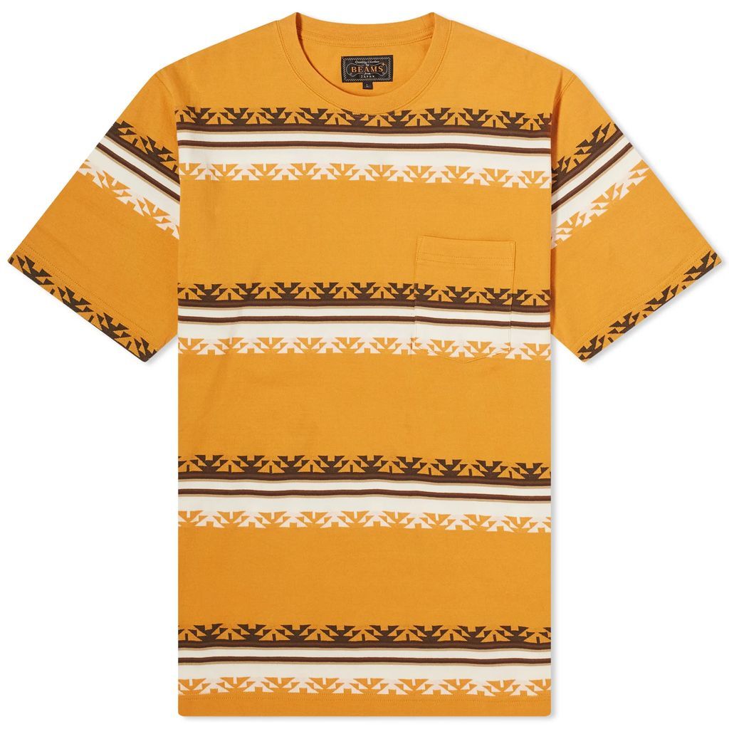 Men's Jacquard Stripe Pocket T-Shirt Mustard