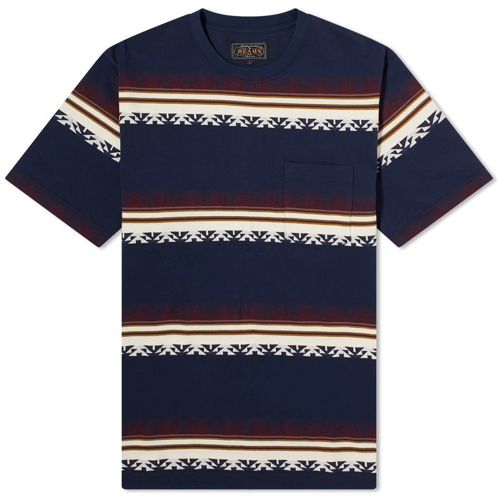 Men's Jacquard Stripe Pocket T-Shirt Navy