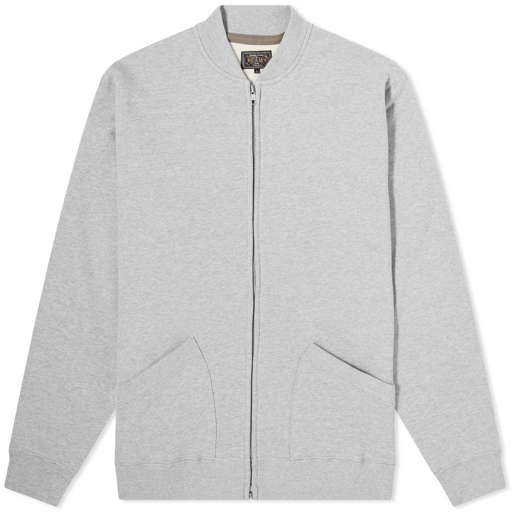 Men's Jersey Zip Bomber Jacket Grey