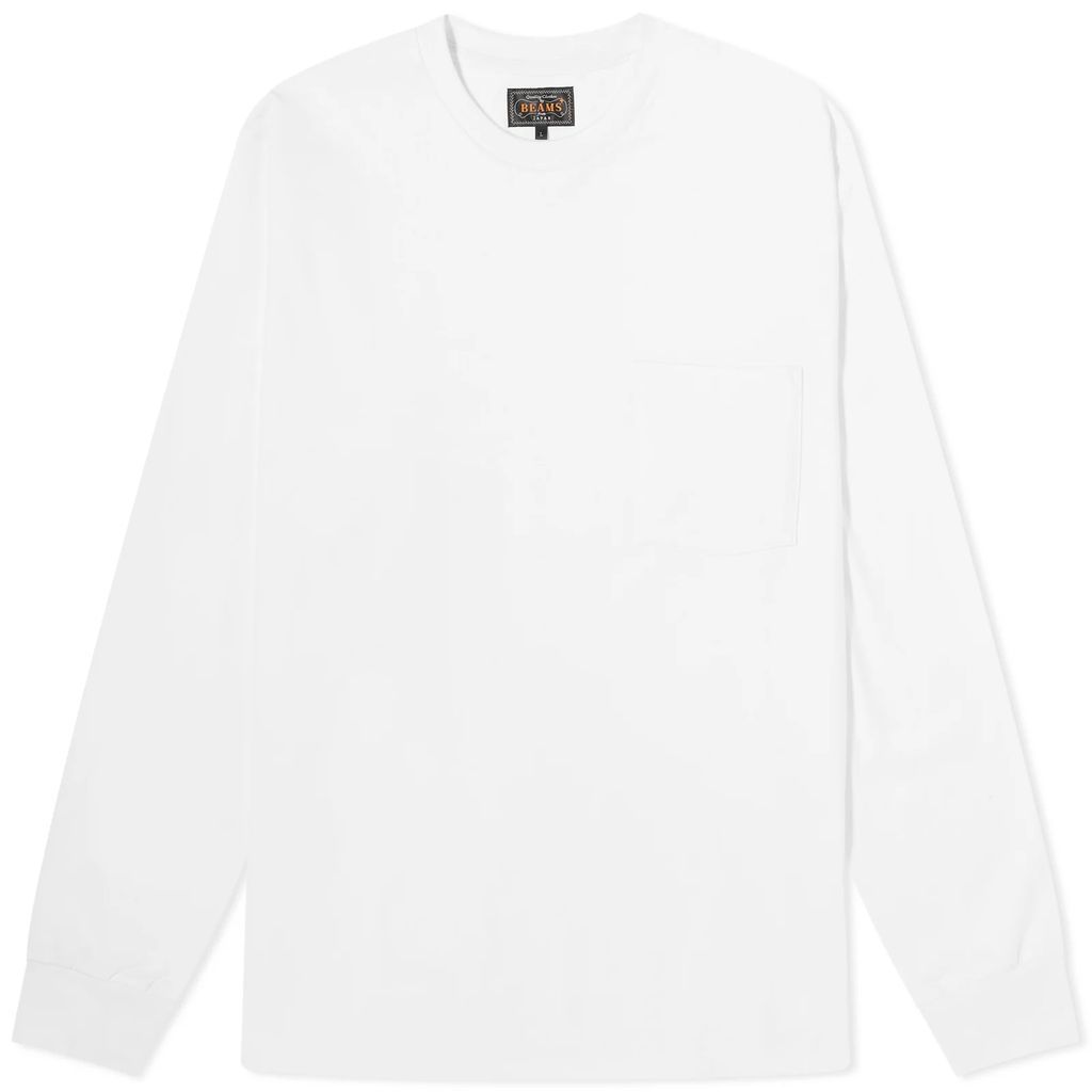 Men's Long Sleeve Pocket T-Shirt White