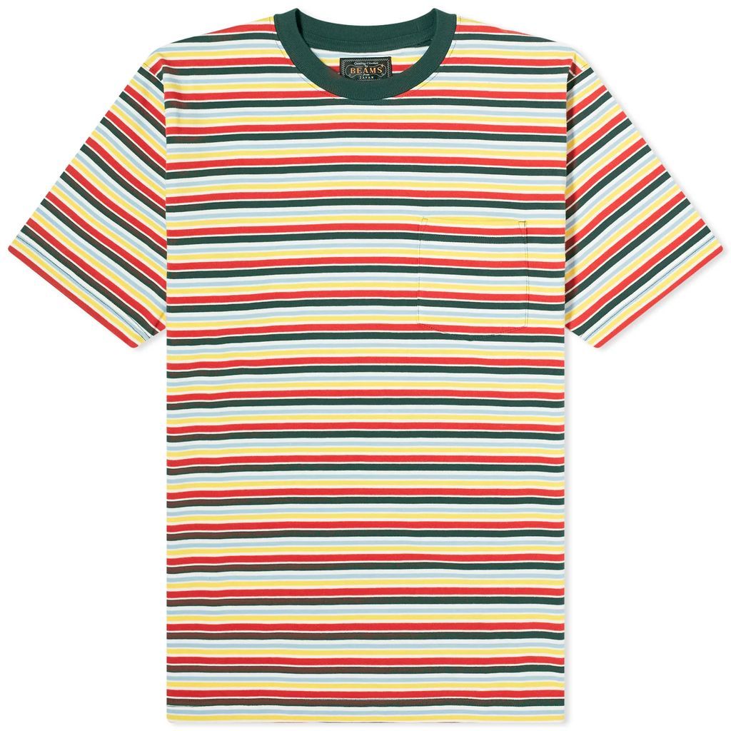 Men's Multi Stripe Pocket T-Shirt Green