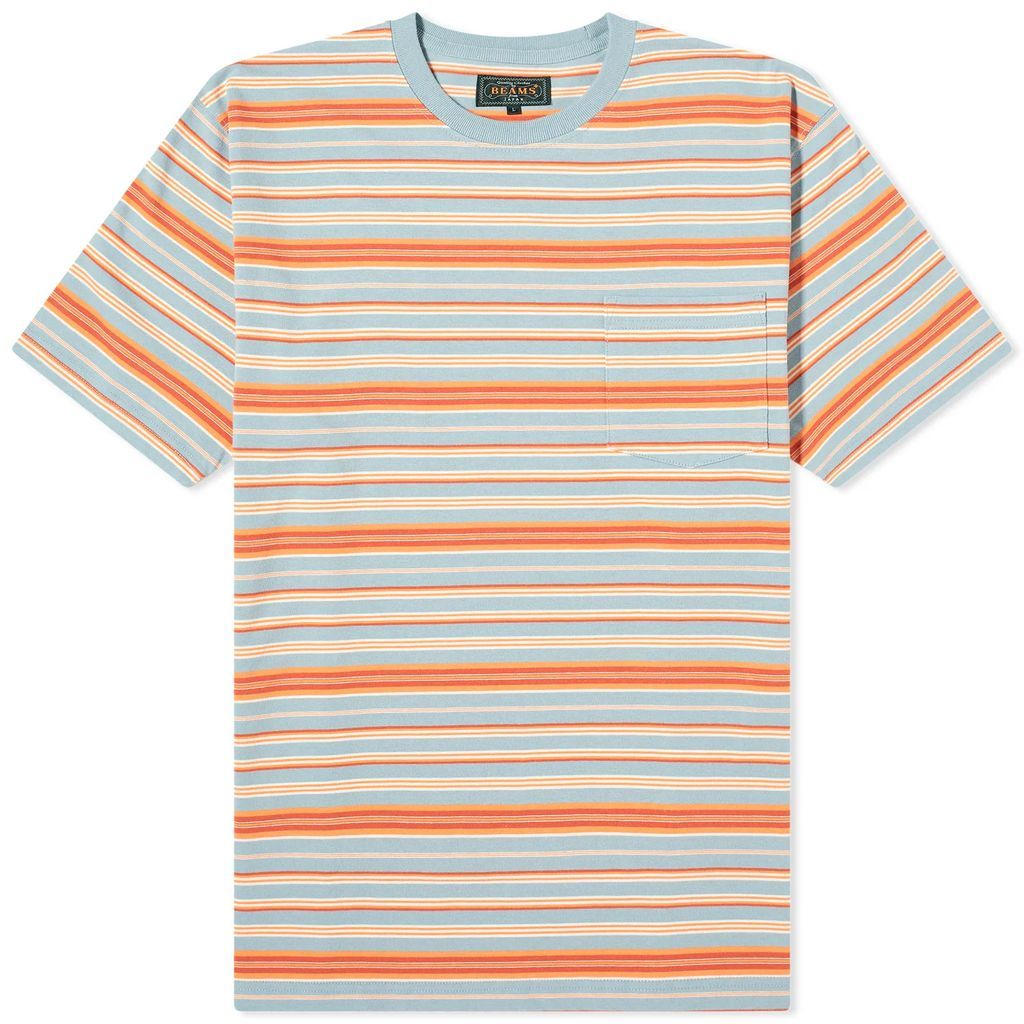 Men's Multi Stripe Pocket T-Shirt Sax