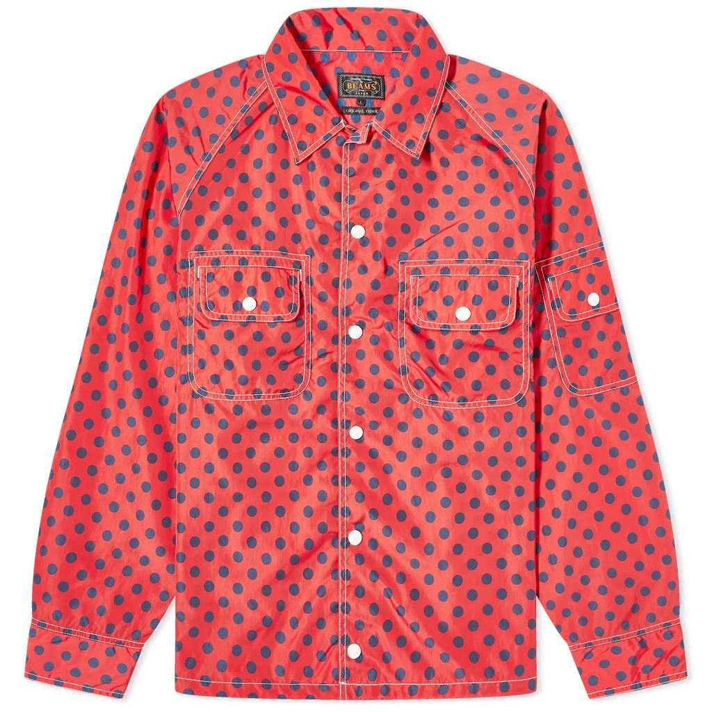Men's Polka Dot Sports Shirt Jacket Red