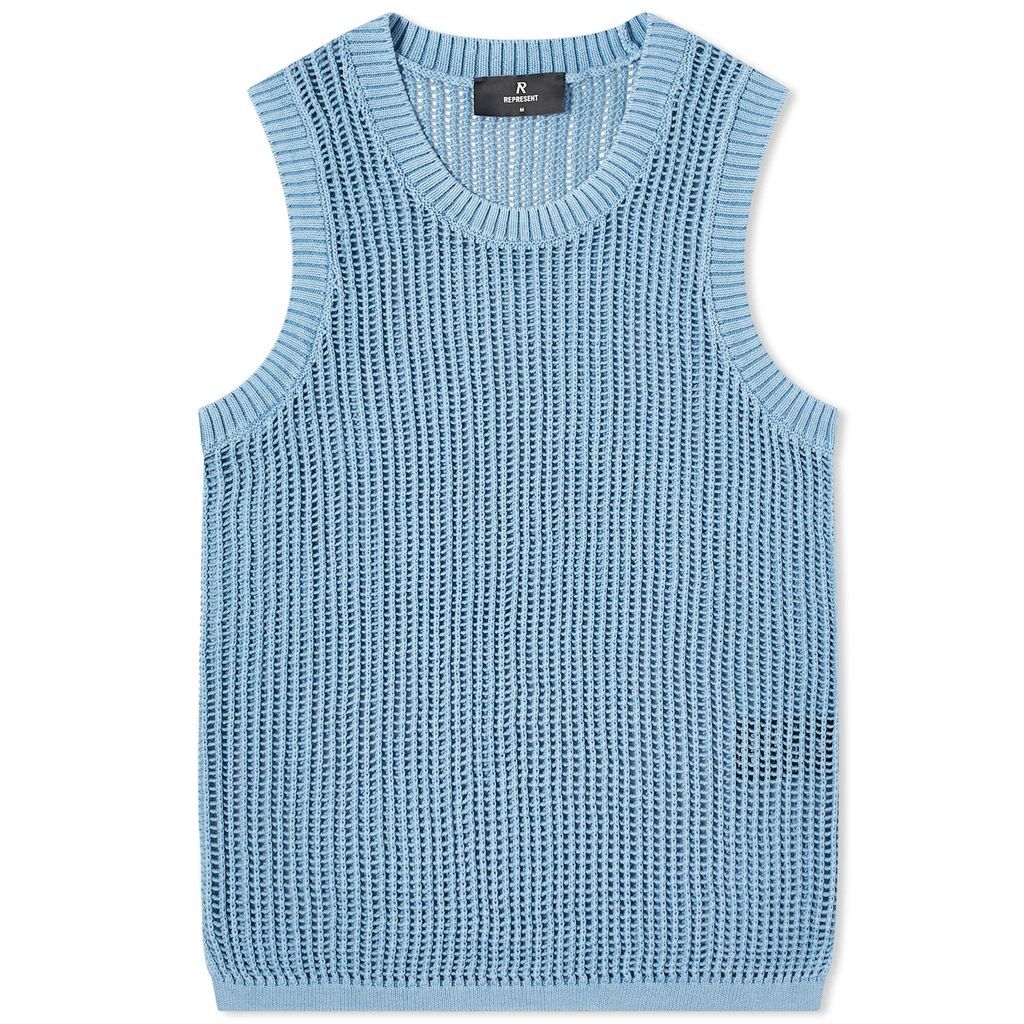 Men's Washed Knitted Vest Blue