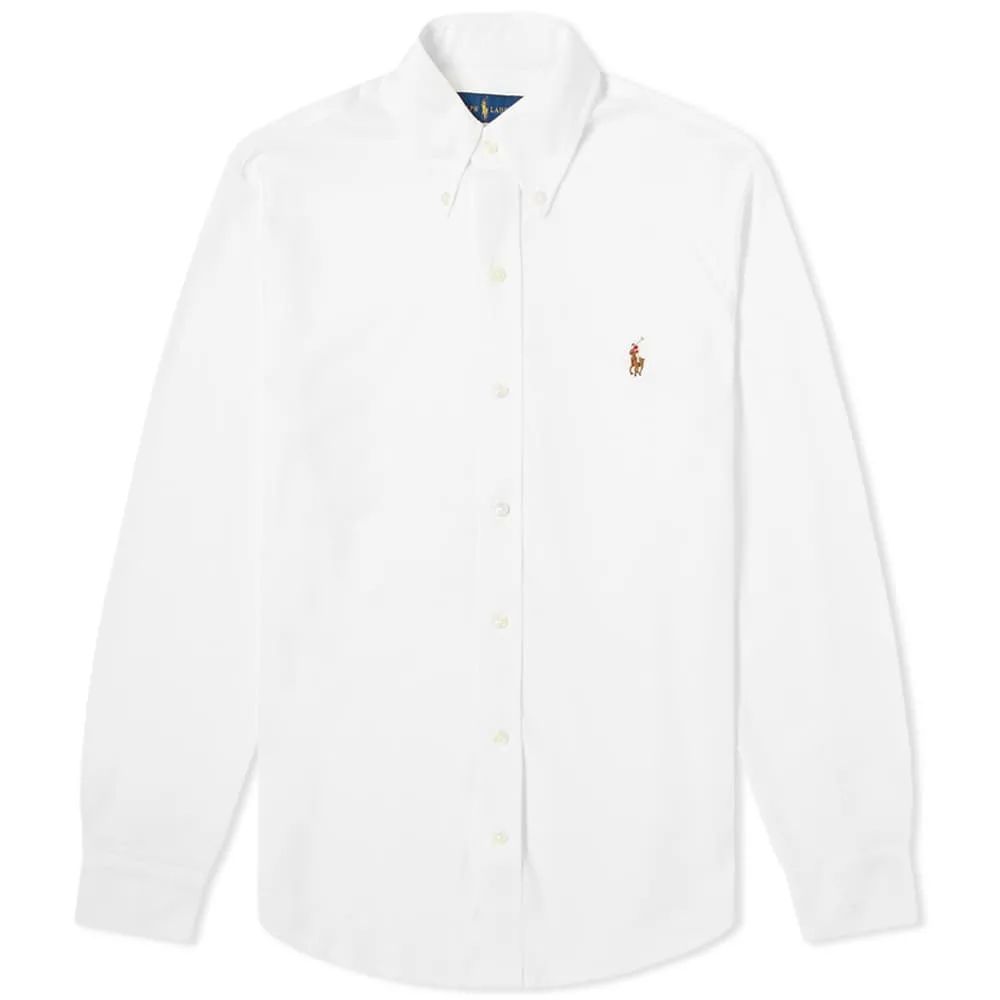 Men's Button Down Oxford Pique Shirt White