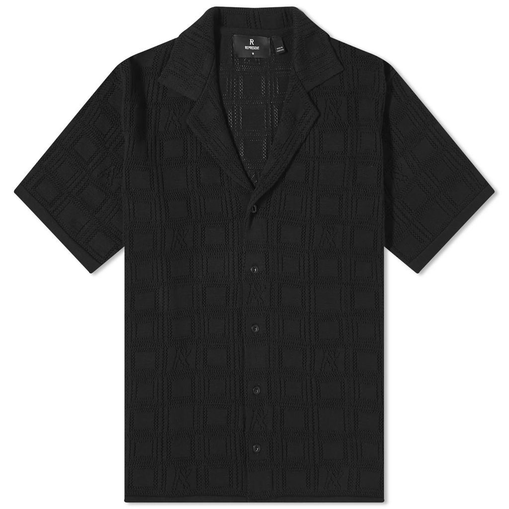 Lace Knitted Vacation Shirt Black