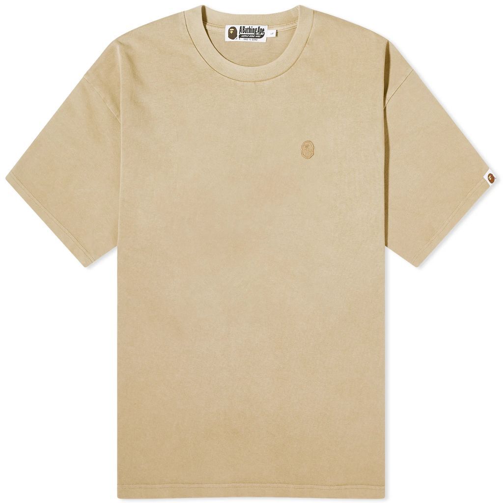 Men's One Point Garment Dyed Pocket T-Shirt Beige