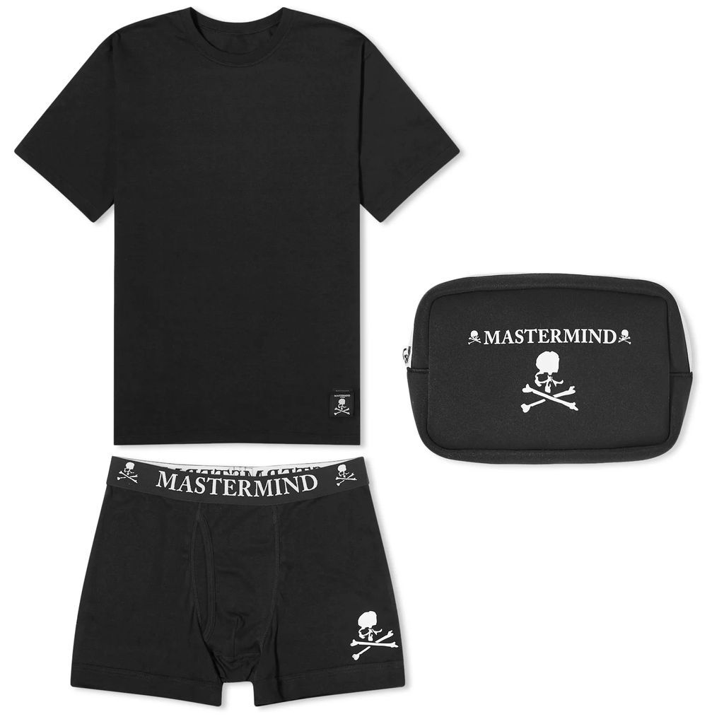 Men's Skull T-Shirt & Boxer Set Black/White