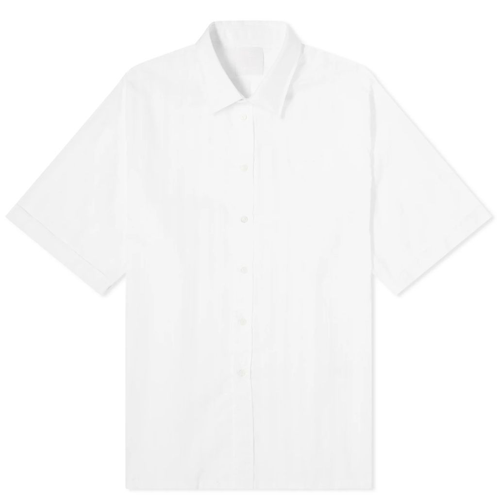 Men's Voile Stripe Short Sleeve Shirt White