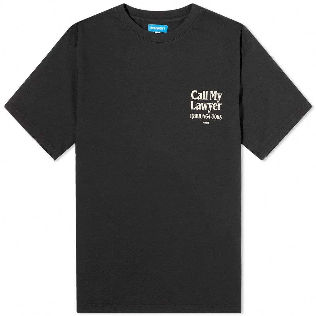 Men's Call My Lawyer T-Shirt Washed Black