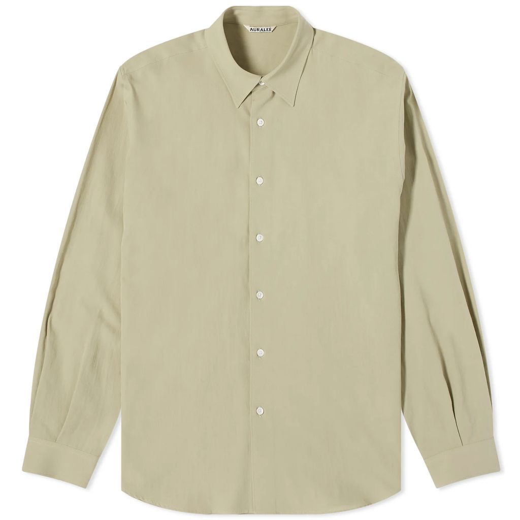 Men's Hard Twist Cotton Silk Shirt Sage Green