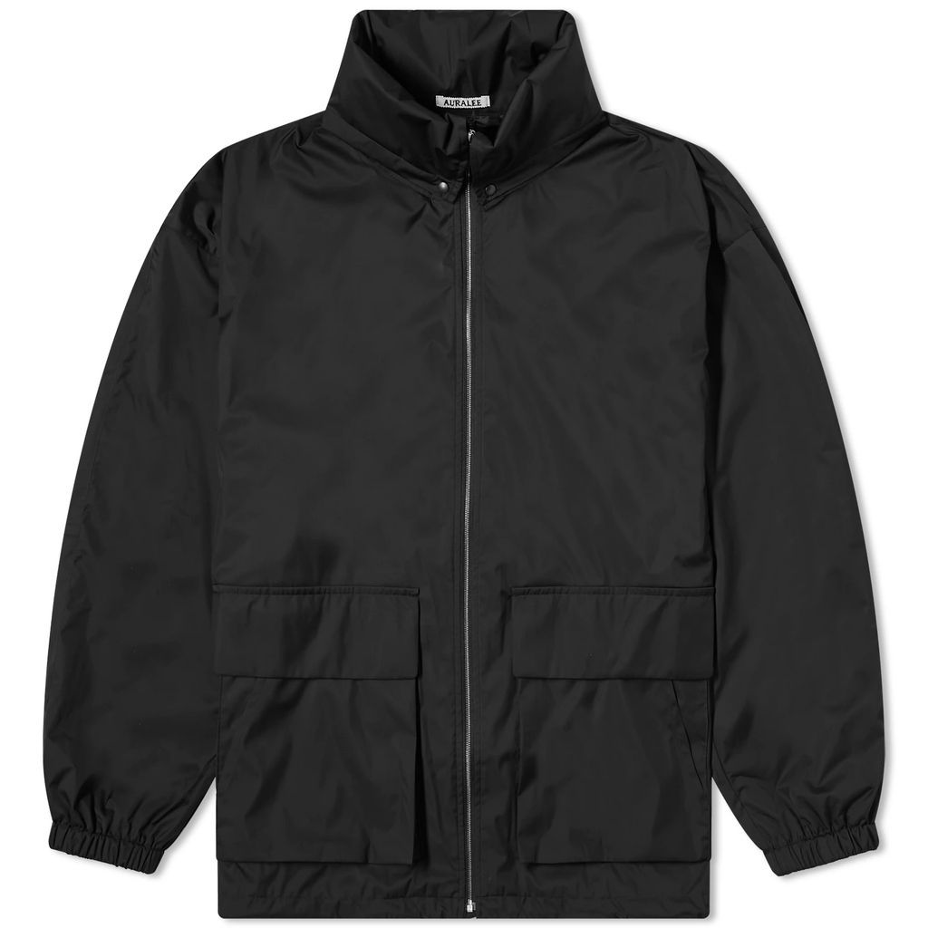 Men's Satin Laminate Zip Jacket Black