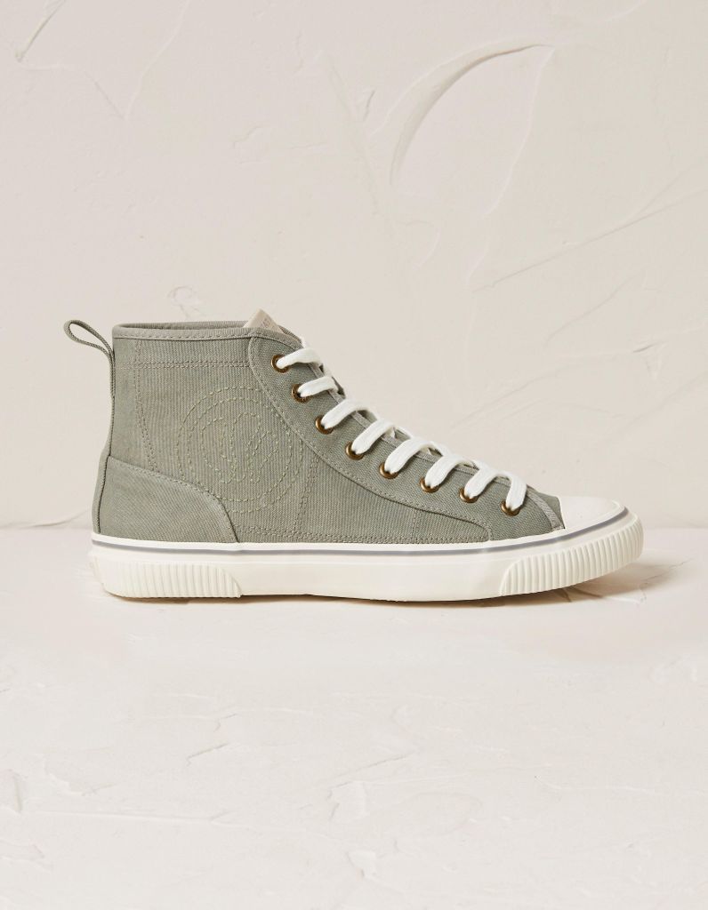 Organic Cotton Hi Top Lace Up Trainers