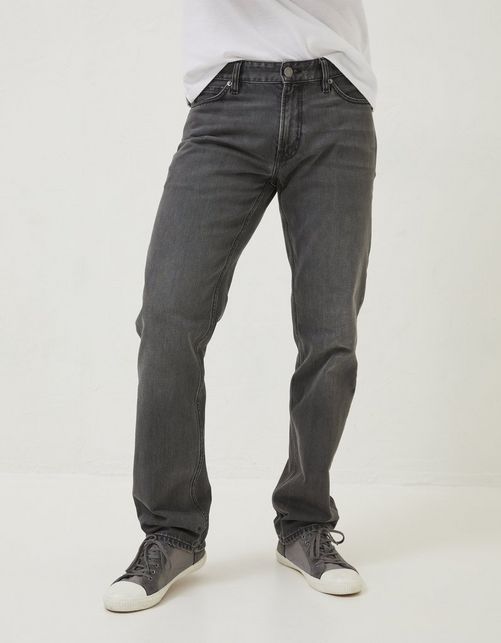 Mens Straight Grey Wash Jeans