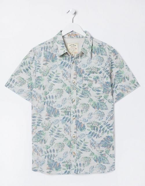Mens Leaf Print Shirt