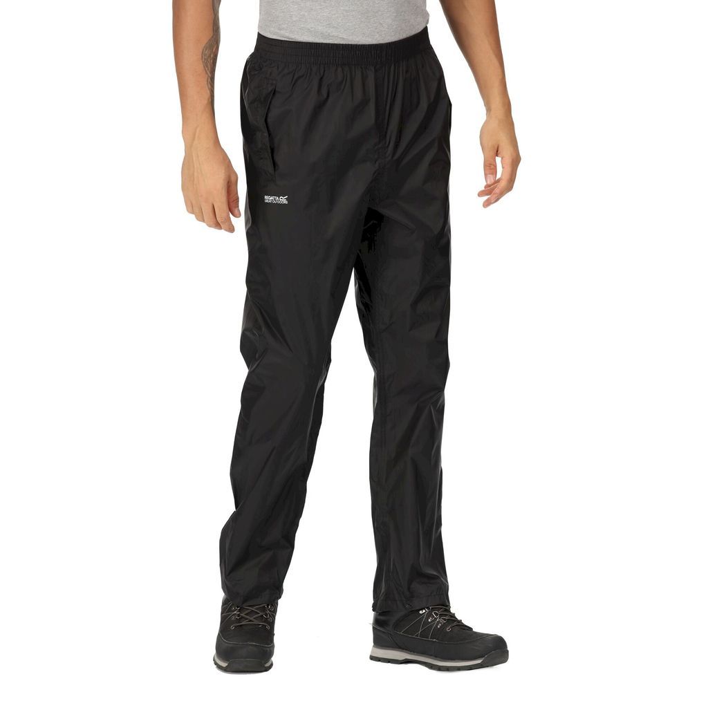 Men's Lightweight Pack-It Waterproof Overtrousers Black, Size: L