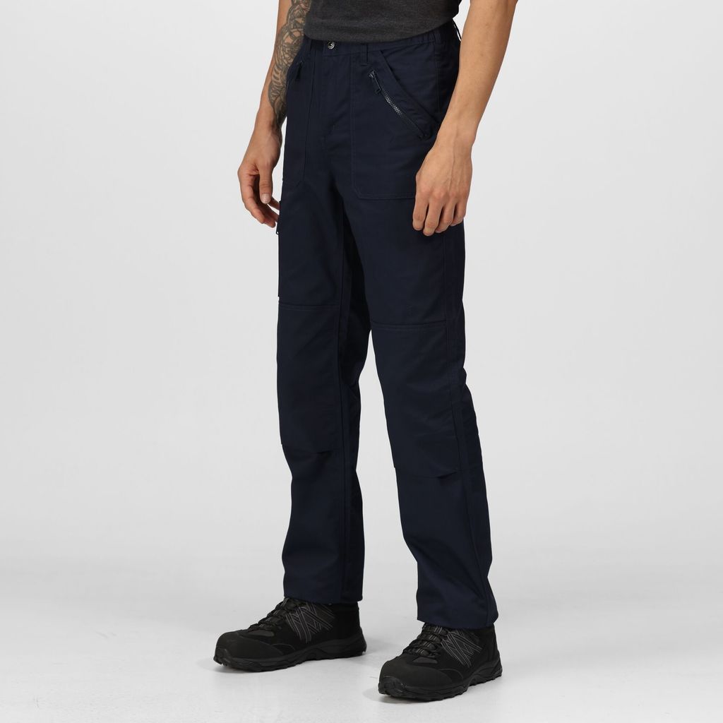 Men's Water Repellent Pro Action Trousers Navy, Size: 38L