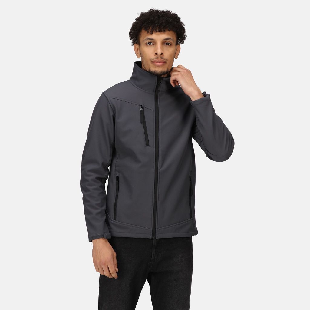 Men's Wind Resistant Arcola 3 Layer Membrane Softshell Jacket Seal Grey Black, Size: Xxl