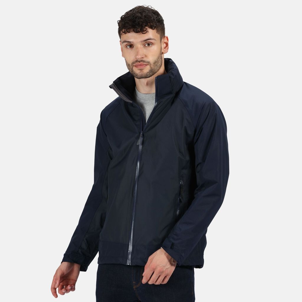 Men's Water-repellent Ashford II Waterproof Jacket With Concealed Hood Navy, Size: M