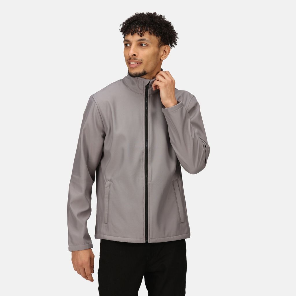 Men's Breathable Ablaze Printable Softshell Jacket Rock Grey Black