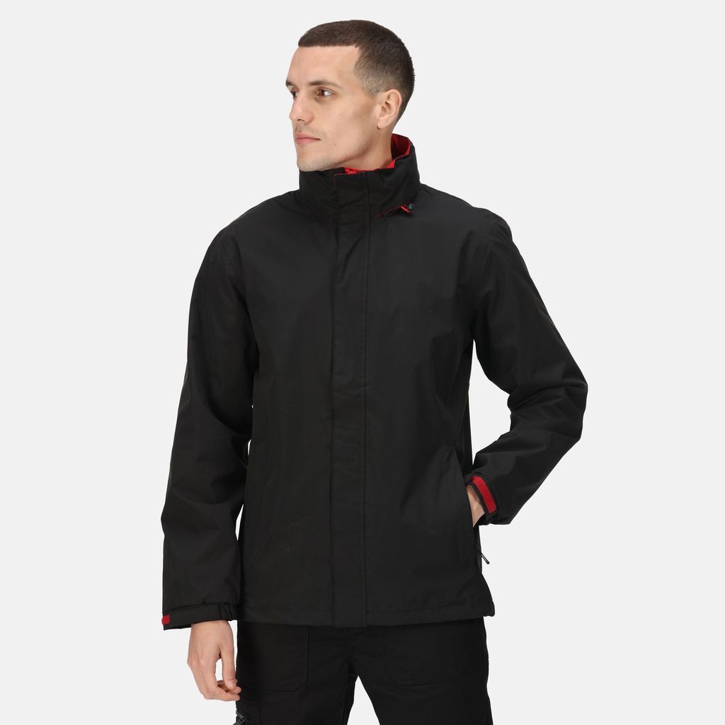 Men's Ardmore Waterproof Jacket Black Classic Red, Size: L