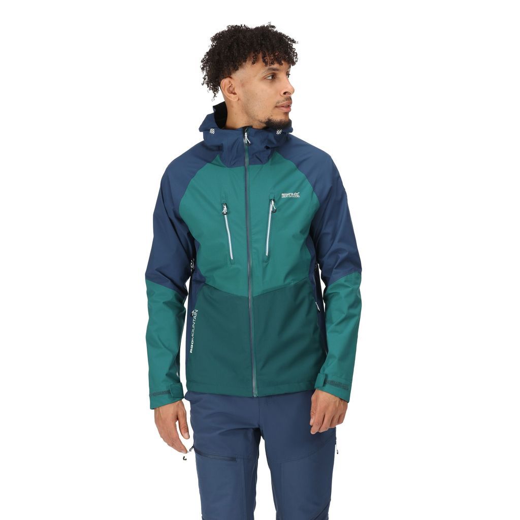 Men's Breathable Sacramento Viii Waterproof Jacket Admiral Blue Pacific Green, Size: Xxl