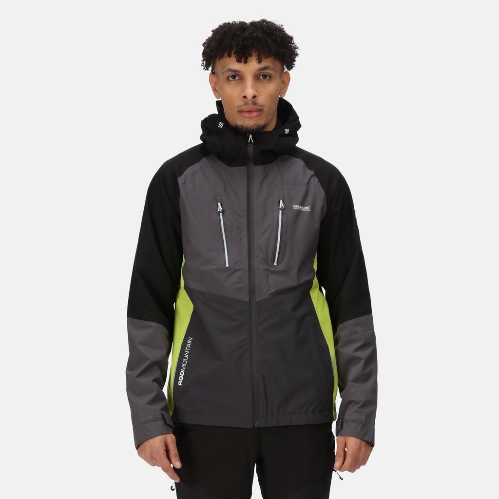 Men's Breathable Sacramento Viii Waterproof Jacket Black Dark Grey, Size: Xxxl