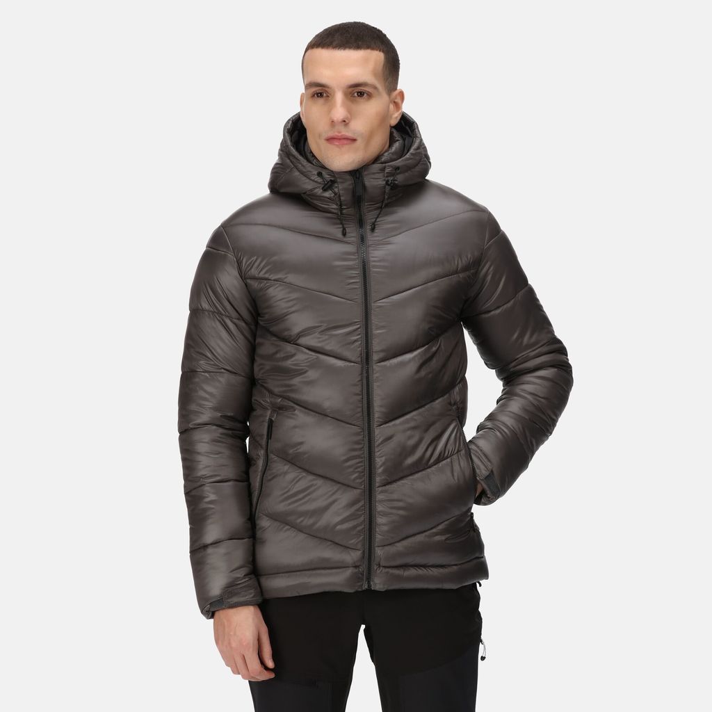 Men's Water-repellent Toploft II Hooded Puffer Jacket Dark Grey, Size: XL
