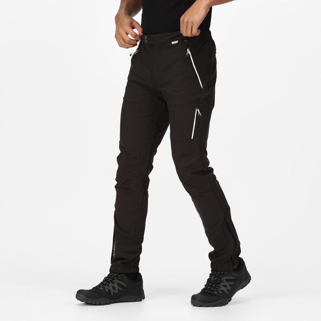 Men's Water-repellent Mountain Walking Trousers Black, Size: 36R