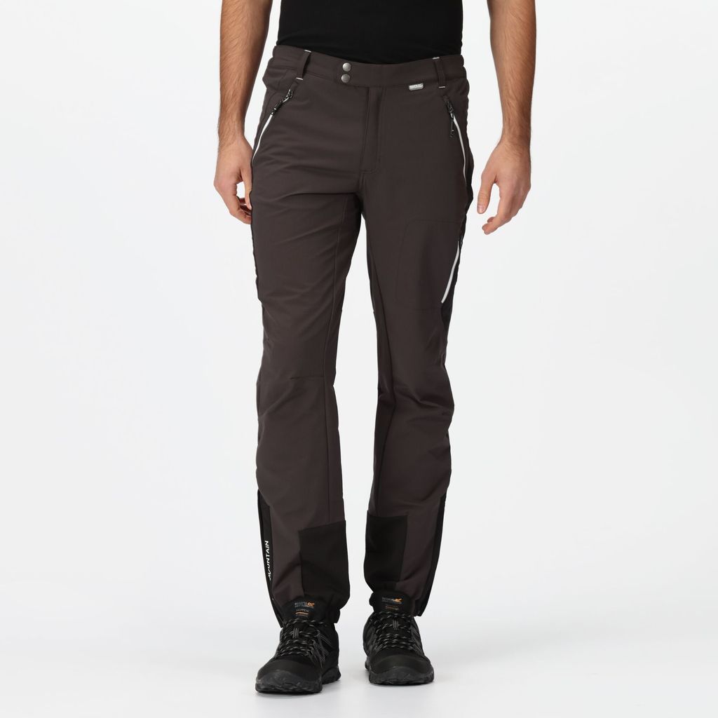 Men's Water-repellent Mountain Walking Trousers Ash Black, Size: 40 Regular