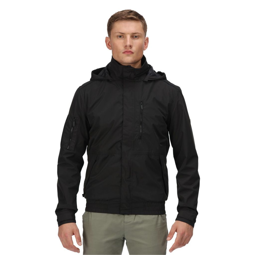 Men's Feelding Waterproof Bomber Jacket Black, Size: Xxxl
