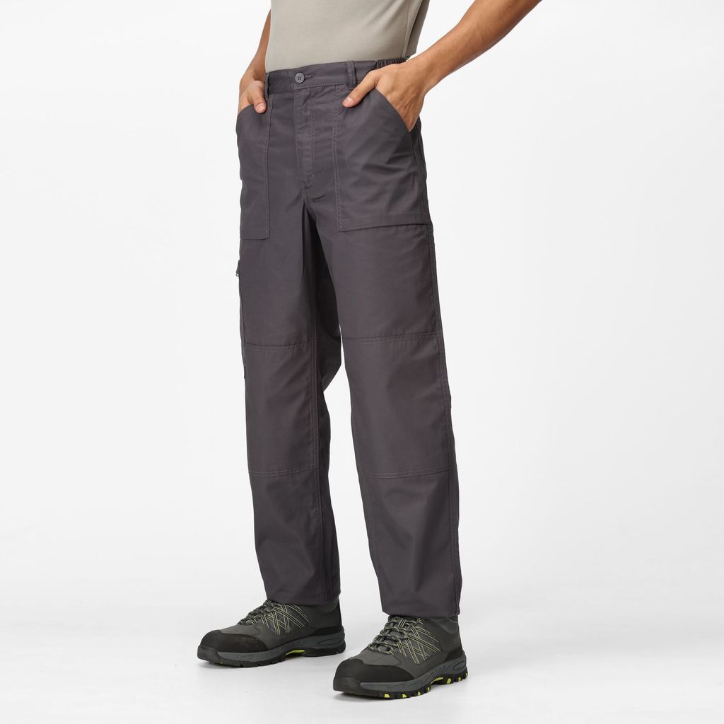 Regatta Workwear Men's Action Trousers Dark Grey, Size: 40R